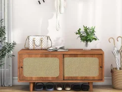 ModernLuxe Schoenenkast-Schoenenkast - Met 2 Deuren En Verstelbare Planken - Bruin