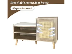 ModernLuxe Schoenenkast-Schoenenkast - Met Bankje En Vakken - Licht Naturel
