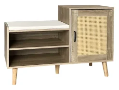 ModernLuxe Schoenenkast-Schoenenkast - Met Bankje En Vakken - Licht Naturel