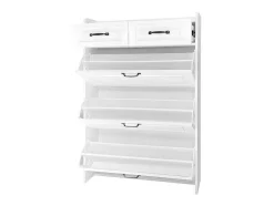 ModernLuxe Schoenenkast-Schoenenkast In Spaanplaat - 3 Klepdeuren En 2 Laden - Wit
