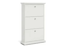 Vente-unique Schoenenkast-Schoenenkast Wit Venetie Met 3 Kleppen.