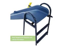 Vente-unique Spel Voor Buiten-Schommel Met Glijbaan Voor Kinderen - Metalen Frame - Buitenspeeltuin Voor Kinderen Van 3 Tot 8 Jaar - Geel