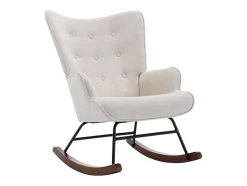 Vente-unique Fauteuil Stof-Schommelstoel Van Beige Gechineerde Stof Elmina Ii