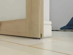 Vente-unique Schuifdeur-Schuifdeur Acosta Met 3 Ramen - H205Xb83Cm - Natuurlijk Mdf