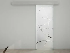 Vente-unique Schuifdeur-Schuifdeur In Opbouw - H205 X L73 Cm - Gehard Glas