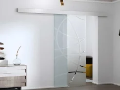 Vente-unique Schuifdeur-Schuifdeur In Opbouw - H205 X L73 Cm - Gehard Glas