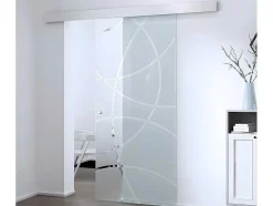 Vente-unique Schuifdeur-Schuifdeur In Opbouw - H205 X L93 Cm - Gehard Glas