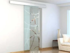 Vente-unique Schuifdeur-Schuifdeur In Opbouw Heidi - H205 X L83 Cm - Gehard Glas