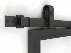 Vente-unique Schuifdeur-Schuifdeur Sinca - H205 X B83 Cm - Gehard Glas En Aluminium