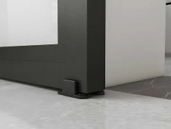 Vente-unique Schuifdeur-Schuifdeur Sinca - H205 X B83 Cm - Gehard Glas En Aluminium