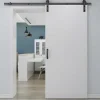 Vente-unique Schuifdeur-Schuifdeur Varin - H205 Cm X L93 Cm - Mdf + Wit Pvc