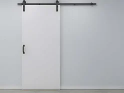 Vente-unique Schuifdeur-Schuifdeur Varin - H205Cm X L83Cm - Mdf + Wit Pvc