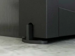 Vente-unique Schuifdeur-Schuifdeur Werkplaatsstijl - Zwart En Mat Gehard Glas - H205 X B73 Cm - Artisto