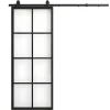 Vente-unique Schuifdeur-Schuifdeur Wilden - H205 X L83 Cm - Aluminium En Gehard Glas