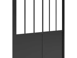 Shower & Design Douchewand-Schuifdouchedeur Mat Zwart Met Werkplaatsstijl - 120 X 195 Cm - Urbanik