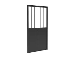 Shower & Design Douchewand-Schuifdouchedeur Mat Zwart Met Werkplaatsstijl - 120 X 195 Cm - Urbanik
