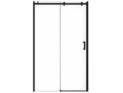 Shower & Design Douchewand-Schuifdouchedeur Met Wieltjes Mat Zwart Industriele Stijl - 120 X 195 Cm - Anakao