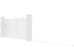 EXPERTLAND Hekjes & Poorten-Schuifpoort Aluminium L374 X H180 Cm Wit - Nazario