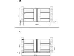 EXPERTLAND Hekjes & Poorten-Schuifpoort Van Aluminium Met Motieven - Halfopengewerkt - L. 374 X H. 180 Cm - Antraciet - Gregor
