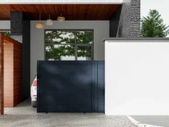 EXPERTLAND Hekjes & Poorten-Schuifpoort Van Antraciet Opengewerkt Aluminium - L374 X 165 Cm - Nazario