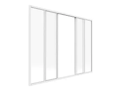 Vente-unique Glazen Binnenraam-Schuifraam Van Gepoedercoat Wit Aluminium 180 X 130 Cm - Ravena
