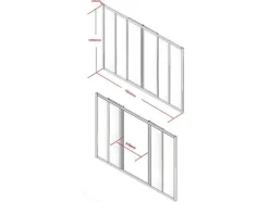 Vente-unique Glazen Binnenraam-Schuifraam Van Gepoedercoat Zwart Aluminium 180 X 105 Cm - Ravena