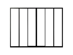 Vente-unique Glazen Binnenraam-Schuifraam Van Gepoedercoat Zwart Aluminium 180 X 105 Cm - Ravena