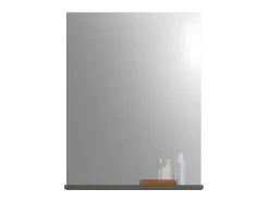 Vente-unique Accessoires & Spiegels-Scout Spiegel Bad 60Cm 1 Plank Hoog Glans Wit,Rookkleurig.