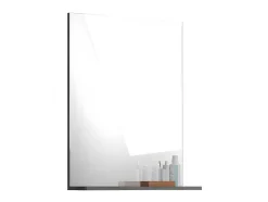 Vente-unique Accessoires & Spiegels-Scout Spiegel Bad 60Cm 1 Plank Hoog Glans Wit,Rookkleurig.