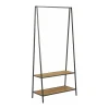 Vente-unique Kleine Opberger En Slaapkameraccessoire-Sea Kledingrek 2 Planken Zwart, Natuur.