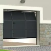 Vente-unique Garagedeur-Sectionale Garagedeur - Gegroefd Effect - Centrale Loopdeur - Antraciet - Automatisch - Noria