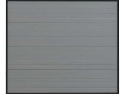 Vente-unique Garagedeur-Sectionale Garagedeur Grijs Gegroefd Effect Met Motor - Noria