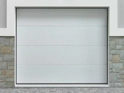 Vente-unique Garagedeur-Sectionale Garagedeur Houteffect Wit Met Motor - Prieta