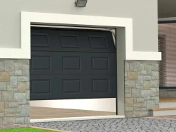 Vente-unique Garagedeur-Sectionale Garagedeur Met Antraciet Cassette En Motor - Caopas