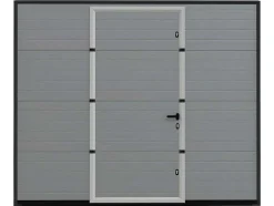 Somfy Garagedeur-Sectionale Garagedeur Met Groefeffect Centrale Deur Grijs Met Motor - Noria