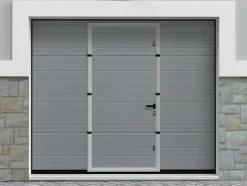 Somfy Garagedeur-Sectionale Garagedeur Met Groefeffect Centrale Deur Grijs Met Motor - Noria
