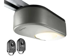 Somfy Garagedeur-Sectionale Garagedeur Met Glad Effect Met Centrale Witte Loopdeur En Motor - Lavega