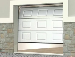 Vente-unique Garagedeur-Sectionale Garagedeur Met Cassettes - Wit - Met Ramen - Automatisch - Caopas