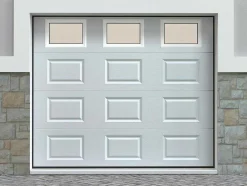 Vente-unique Garagedeur-Sectionale Garagedeur Met Cassettes - Wit - Met Ramen - Automatisch - Caopas