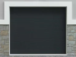 Vente-unique Garagedeur-Sectionale Garagedeur Met Groefeffect Antraciet - Noria