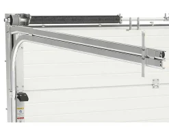 Vente-unique Garagedeur-Sectionale Garagedeur Met Glad Effect En Centrale Witte Loopdeur Met Motor - Lavega