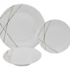 OZAIA Tafelservies-Servies 18 Stuks Van Porselein - Wit En Goud - Linasio