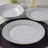 OZAIA Tafelservies-Servies 18 Stuks Van Porselein - Wit En Goud - Serisia