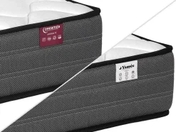 Ysmée Set Matras En Lattenbodem-Set 160 X 200 Cm Bedbodem + Matras Met Pocketveren - Ambracie Van Ysmee