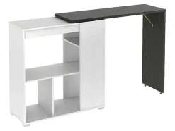 Vente-unique Barmeubel-Set "Bar": Barmeubel Saturne + 2 Barkrukken Calas - Wit En Betonkleur