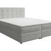 Ysmée Boxspringbed-Set Bed Met Hoofdbord Met Capitons + Bedbodem Met Opbergruimte + Matras + Dekmatras - 180 X 200 Cm - Stof - Lichtgrijs - Kida Van Ysmee