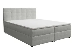 Ysmée Boxspringbed-Set Bed Met Hoofdbord Met Capitons + Bedbodem Met Opbergruimte + Matras+ Dekmatras - 160 X 200 Cm - Stof - Lichtgrijs - Kida Van Ysmee