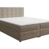 Ysmée Boxspringbed-Set Bed Met Hoofdbord Met Capitons + Bedbodem Met Opbergruimte + Matras+ Dekmatras- 180 X 200 Cm - Stof - Taupegrijs - Kida Van Ysmee