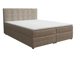 Ysmée Boxspringbed-Set Bed Met Hoofdbord Met Capitons + Bedbodem Met Opbergruimte + Matras+ Dekmatras- 180 X 200 Cm - Stof - Taupegrijs - Kida Van Ysmee