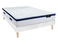 Palacio Set Matras En Lattenbodem-Set Bedbodem En Matras Pocketveren En Vormgeheugen Met Textuur Marquis Van Dreamea - Dikte 30 Cm - 140 X 190 Cm - Blauw